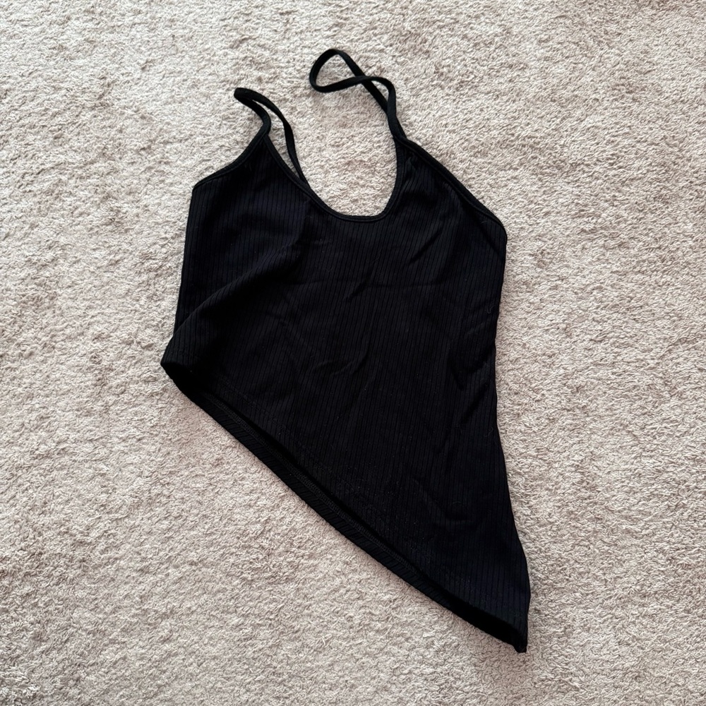 Reformation Black Asymmetrical Top